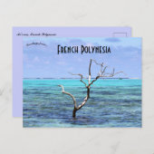 モオレアポリネシアのフランスの木 ポストカード (正面/裏面)