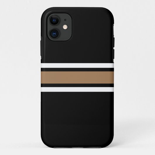 モカお洒落ホワイトセンターレースストライプズオンブラック Case-Mate iPhoneケース (裏面)