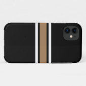 モカお洒落ホワイトセンターレースストライプズオンブラック Case-Mate iPhoneケース (裏面(横))