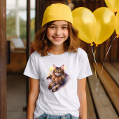 モカという名前の猫 – 水彩スタイル Tシャツ