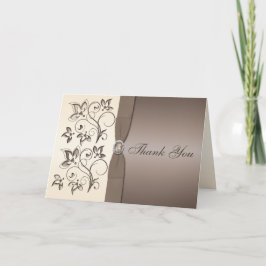 モカとアイボリーの感謝カード サンキューカード