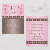 モカとピンクのフローラ披露宴エンクロージャカード エンクロージャーカード (正面/裏面)