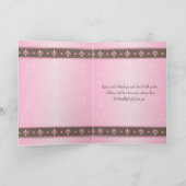 モカとピンクの花の感謝カード サンキューカード (内部)