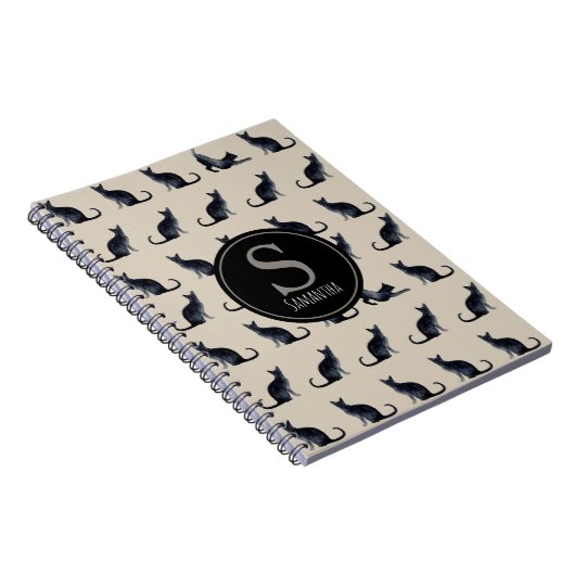 モカと水彩の黒猫愛好家 ノートブック (右側)
