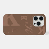 モカのイニシャルカスタム - お好きなモノグラムをお選びください iPhoneケース (裏面横)