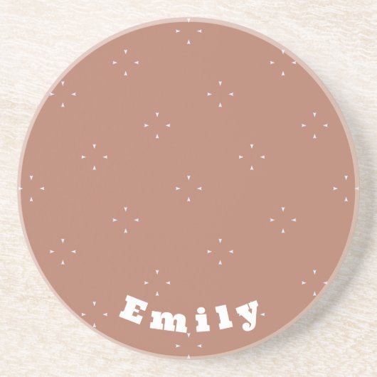 モカのムースの背景にモノグラムの白い矢印 | コースター (正面)