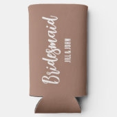 モカの様式化結婚した花嫁のメイド スリム缶クーラー (裏面)