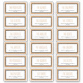 モカの茶色の長方形フレームの個別ラベル シール (正面)