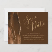 モカアゲートブラウンの結婚式Save the Date(結婚式招待状) (正面)