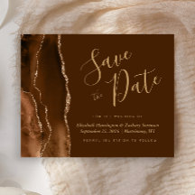 モカアゲートブラウンの結婚式Save the Date（結婚式招待状）