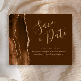 モカアゲートブラウンの結婚式Save the Date(結婚式招待状)