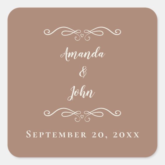 モカエレガントの結婚封筒お願い スクエアシール (正面)