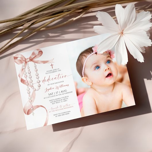 モカエレガントボウ&ロザリオ写真献身 招待状