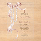 モカエレガントボウ&ロザリオ第1聖餐会 アクリル招待状 (正面)