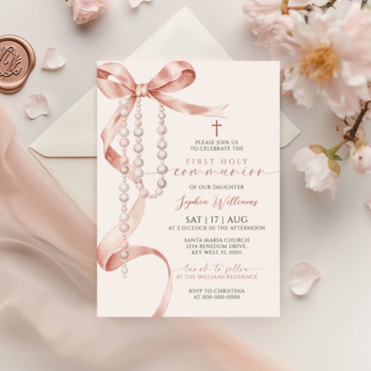 モカエレガントボウ&ロザリオ第1聖餐会 招待状