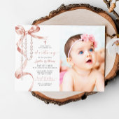 モカエレガントボウ&ロザリーフォト《キリスト教》洗礼式や命名式 招待状