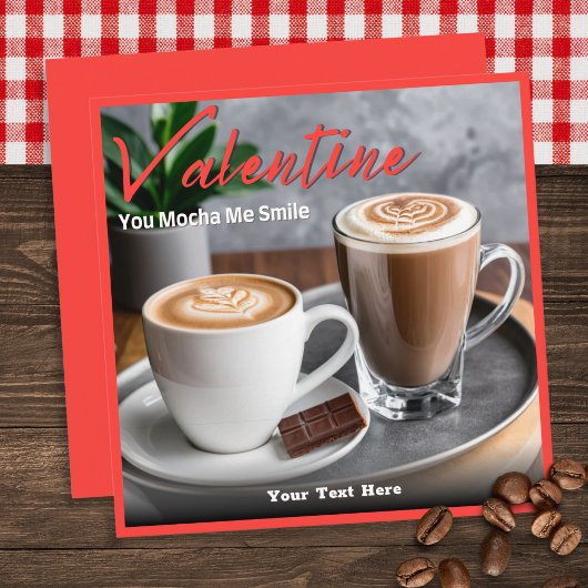 モカコーヒー愛好家カスタムテキストバレンタインデー シーズンカード