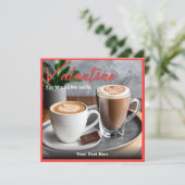 モカコーヒー愛好家カスタムテキストバレンタインデー シーズンカード (スタンド正面)