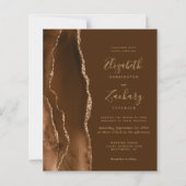 モカゴールドアゲートブラウンの格安結婚式招待状 (正面)