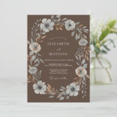 モカシルバー リース ウェディング 招待状 (スタンド正面)