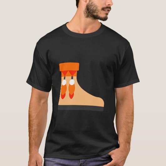 モカシンについて聞いて モカシンシューズ 柔らかい革 Tシャツ (正面)