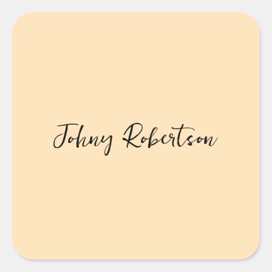 モカシンピーチイエロープレーンエレガントプロフェッショナル スクエアシール (正面)