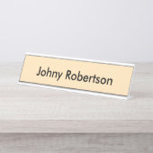 モカシンピーチイエロープレーンエレガントプロフェッショナル デスクネームプレート (正面)