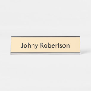 モカシンピーチイエロープレーンエレガントプロフェッショナル デスクネームプレート