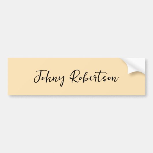 モカシンピーチイエロープレーンエレガントプロフェッショナル バンパーステッカー (正面)