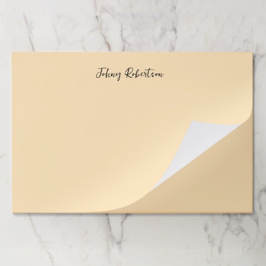 モカシンピーチイエロープレーンエレガントプロフェッショナル ペーパーパッド (折り畳み)