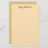 モカシンピーチイエロープレーンエレガントプロフェッショナル 便箋 (正面/裏面)