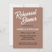 モカシンプルスタイルの結婚リハーサルディナー 招待状 (正面)