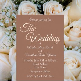 モカシンプルスタイルスクリプ結婚ト 箔招待状