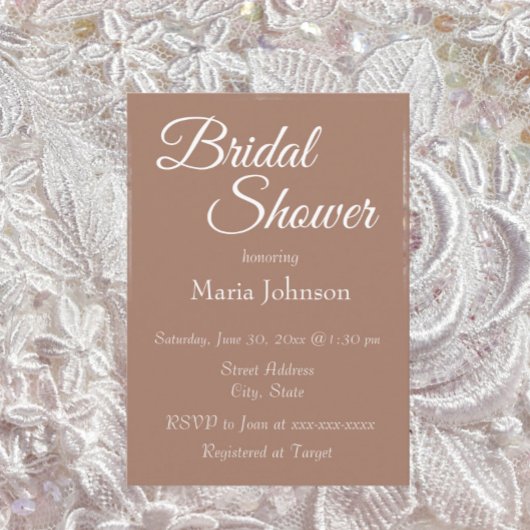 モカシンプルスタイルブライダルシャワー 招待状