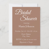 モカシンプルスタイルブライダルシャワー 招待状 (正面)