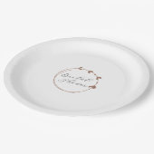 モカシンプルハートリースブライダルシャワー ペーパープレート (アングル)