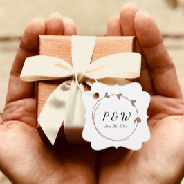 モカシンプルハートリースモノグラム結婚ズ フェイバータグ