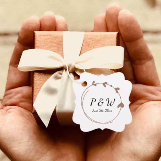 モカシンプルハートリースモノグラム結婚ズ フェイバータグ