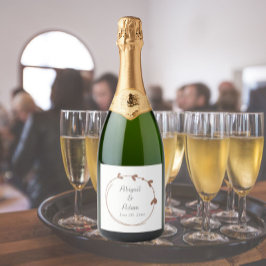 モカシンプルハートリース結婚ズ スパークリングワインラベル