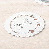 モカシンプルハートリース結婚ズ ペーパーコースター (アングル)