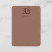 モカシンプルムースミニマルイヤリングディスプレイカード 名刺 (正面)