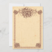 モカシン ヴィンテージ ローズ ボーダー ウェディング 招待状 (裏面)