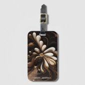 モカスタイリッシュとクリームコーヒー愛好家の荷物タグ ラゲッジタグ (正面縦)