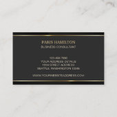 モカスタムノグラムブラック&金ゴールドプロフェッショナル 名刺 (裏面)