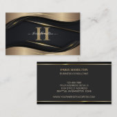モカスタムノグラムブラック&金ゴールドプロフェッショナル 名刺 (正面/裏面)