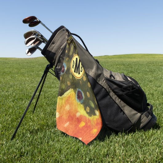 モカスタムノグラムブルックトラウト漁師ズ ゴルフタオル (グリーン)