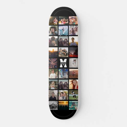 モカスタムノグラム名クールInstagram Photo Collage スケートボード (正面)