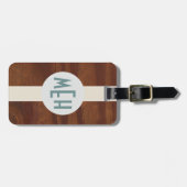 モカスタムノグラム木目模様掛金タグ ラゲッジタグ (正面横)