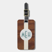 モカスタムノグラム木目模様掛金タグ ラゲッジタグ (正面縦)