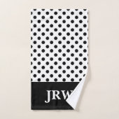 モカスタムノグラム白黒バスタオルセット バスタオルセット (ハンドタオル)